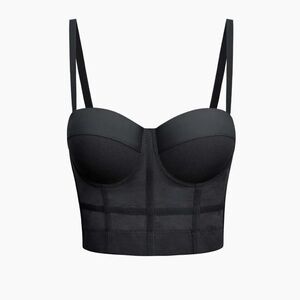 MICAS Black Mesh Underwire Bustier Top